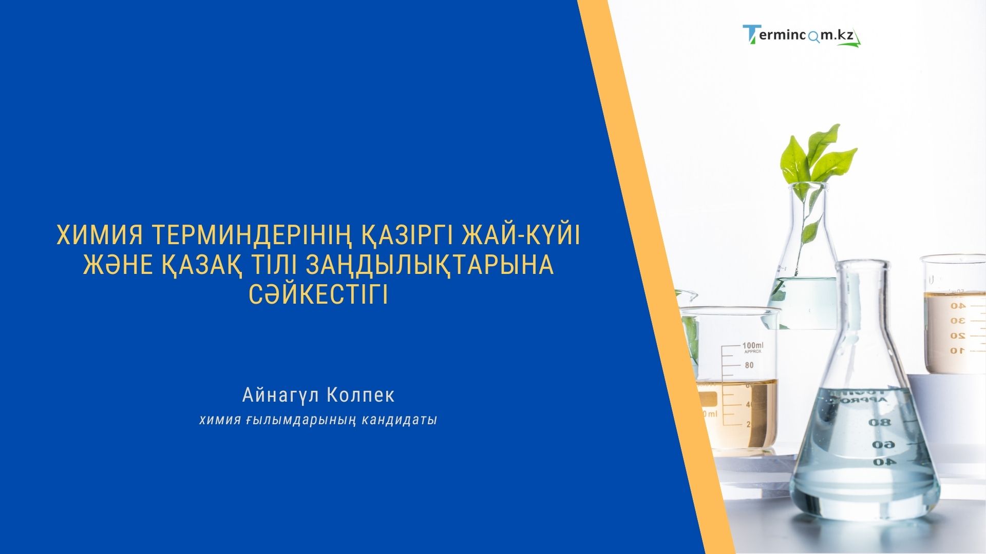 Химия терминдерінің қазіргі жай-күйі және қазақ тілі заңдылықтарына сәйкестігі